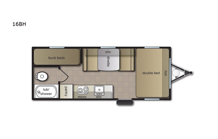 Representative floor plan provided by a trusted RVshare partner.