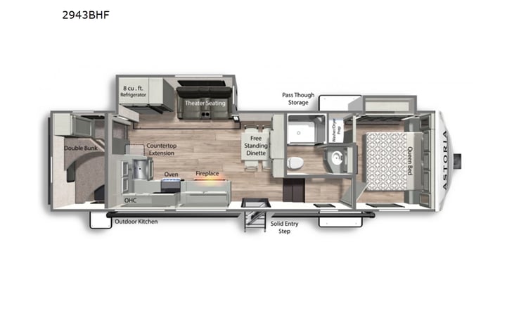 Representative floor plan provided by a trusted RVshare partner.