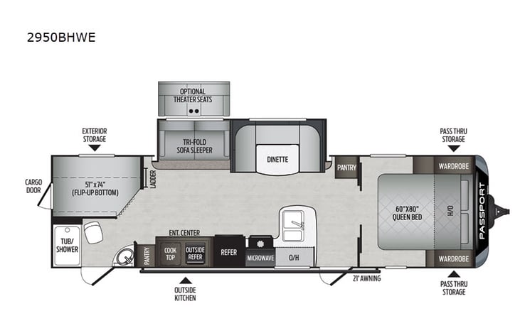 Representative floor plan provided by a trusted RVshare partner.