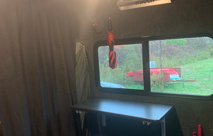 Fold up table for two.