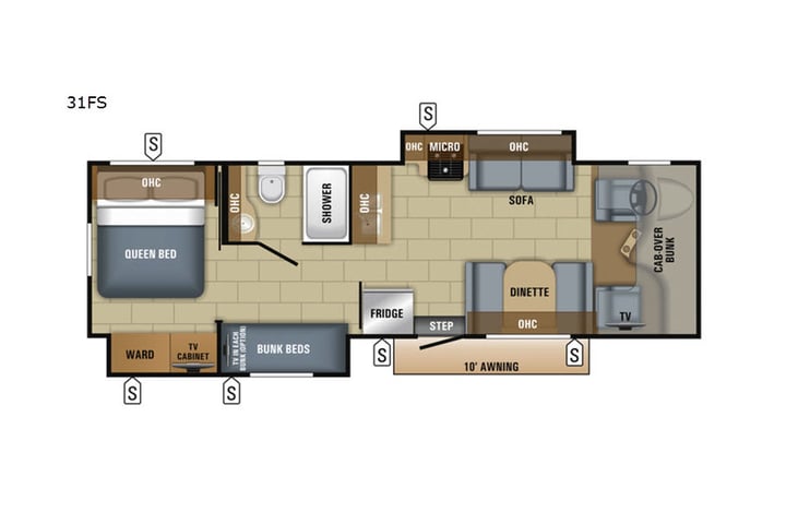 Representative floor plan provided by a trusted RVshare partner.