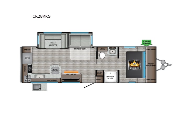 Representative floor plan provided by a trusted RVshare partner.