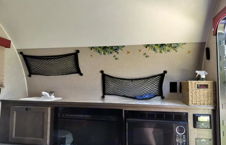 Beautiful electric fireplace and microwave