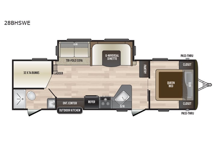 Representative floor plan provided by a trusted RVshare partner.