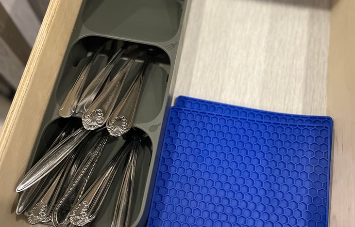 Silverware, including knives, spoons, and forks