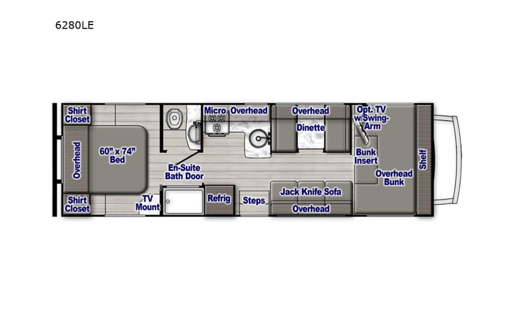 Representative floor plan provided by a trusted RVshare partner.