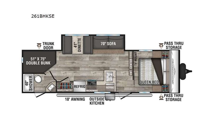 Representative floor plan provided by a trusted RVshare partner.