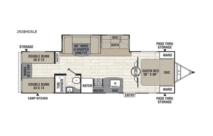 Representative floor plan provided by a trusted RVshare partner.