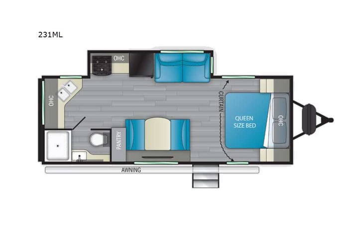 Representative floor plan provided by a trusted RVshare partner.