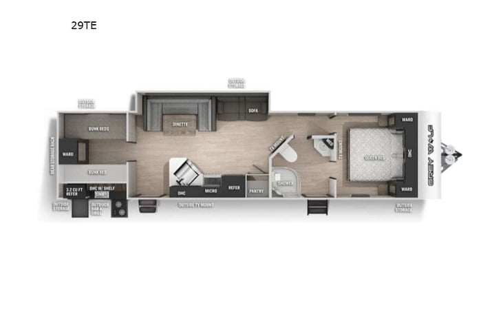 Representative floor plan provided by a trusted RVshare partner.
