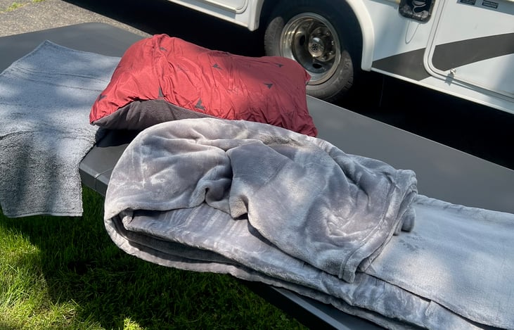 Towel/pillow/blanket included on every trip; up to 8 each available upon request.