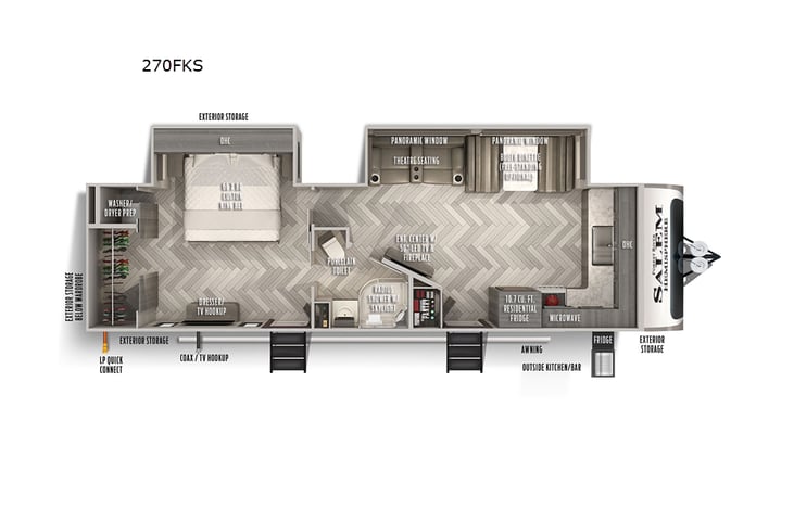Representative floor plan provided by a trusted RVshare partner.