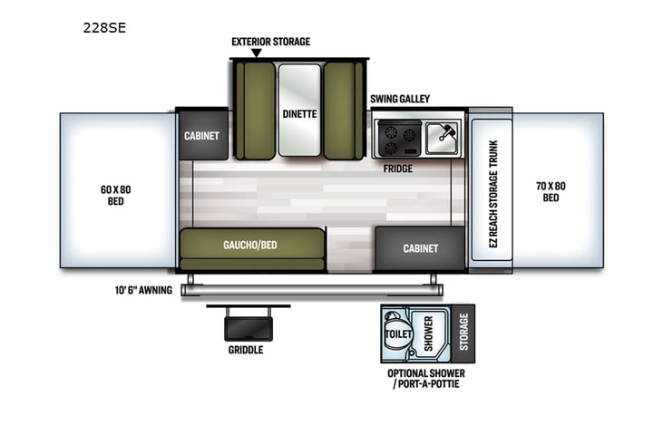 Representative floor plan provided by a trusted RVshare partner.
