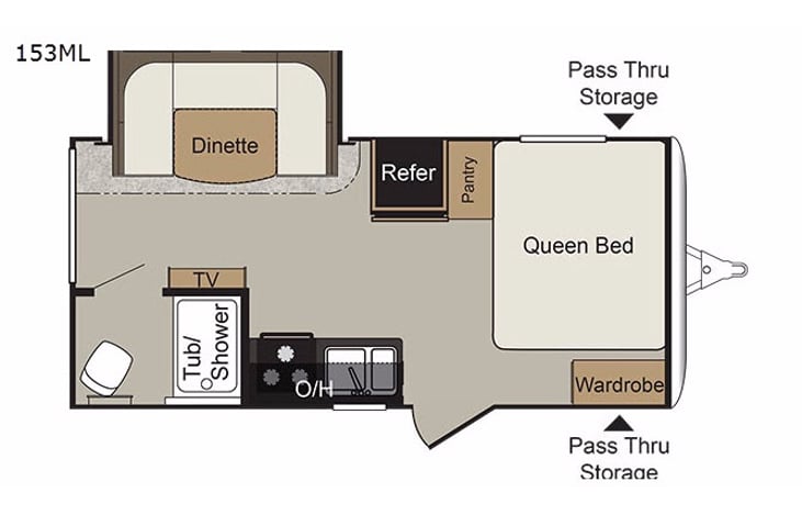 Representative floor plan provided by a trusted RVshare partner.