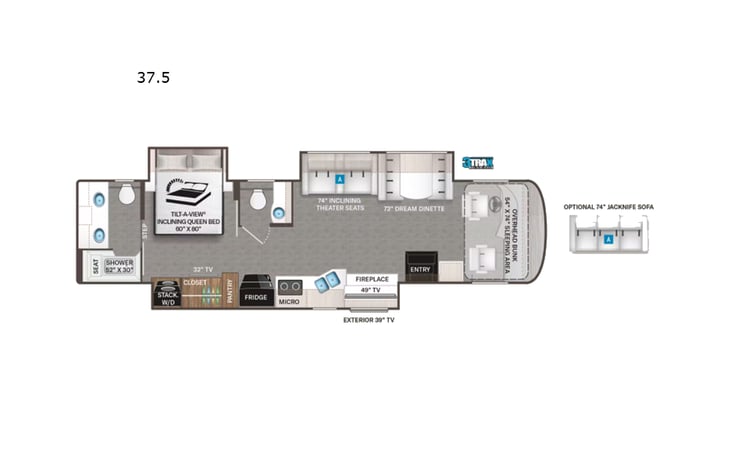 Representative floor plan provided by a trusted RVshare partner.