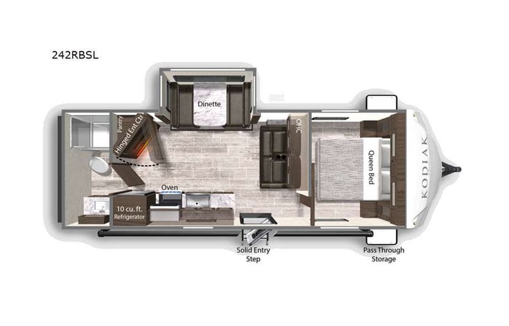 Representative floor plan provided by a trusted RVshare partner.