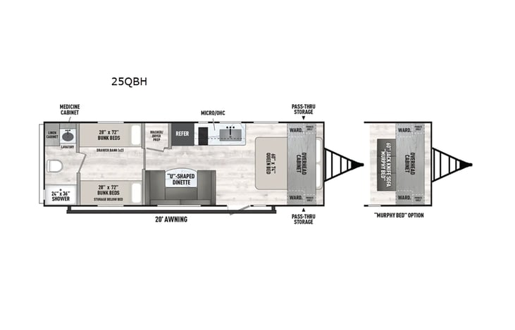 Representative floor plan provided by a trusted RVshare partner.