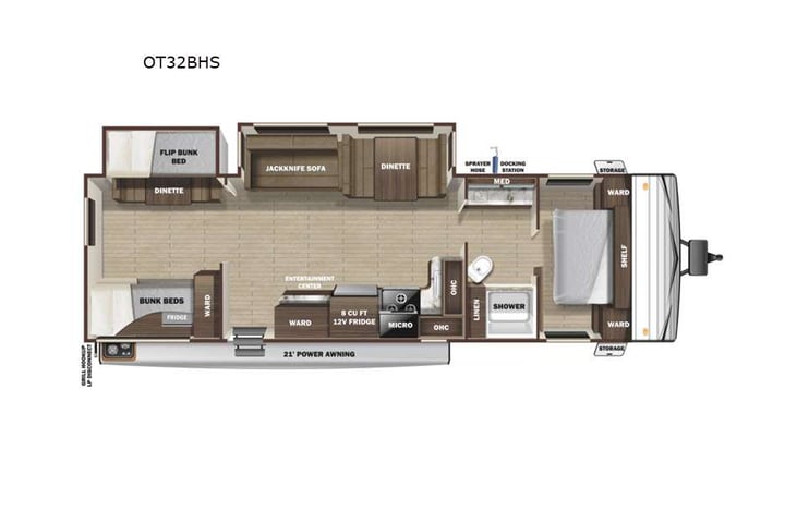 Representative floor plan provided by a trusted RVshare partner.