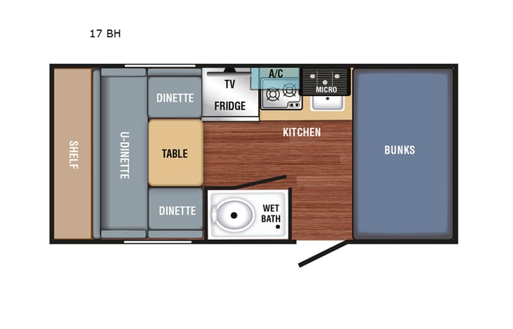 Representative floor plan provided by a trusted RVshare partner.