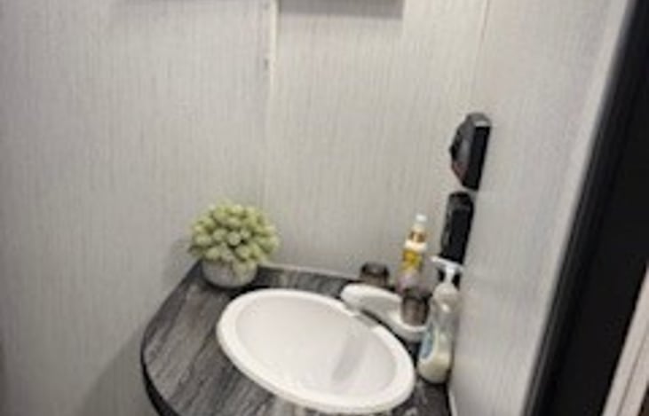 Bathroom sink and mirror