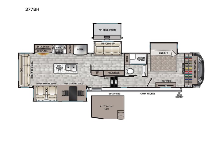Representative floor plan provided by a trusted RVshare partner.