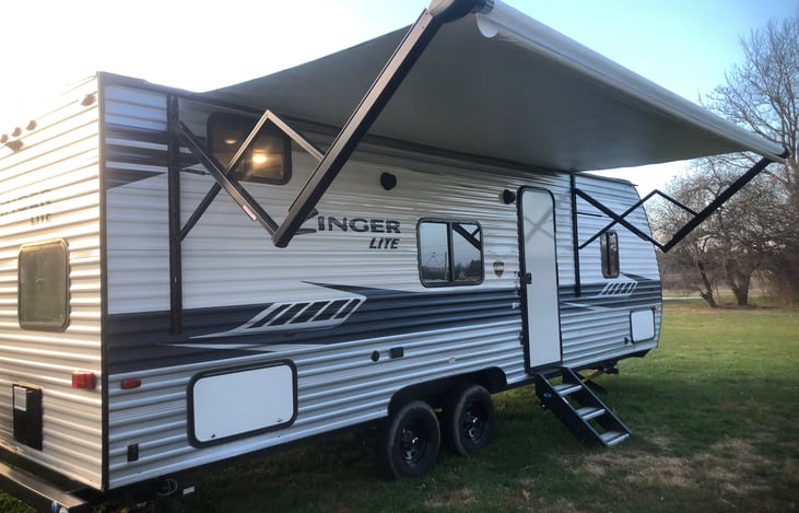 Side View with Electric Awning extended