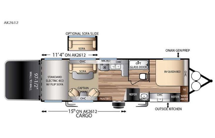 Representative floor plan provided by a trusted RVshare partner.