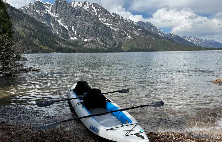 Rent kayak. Check "Optional Upgrades" for the fees.