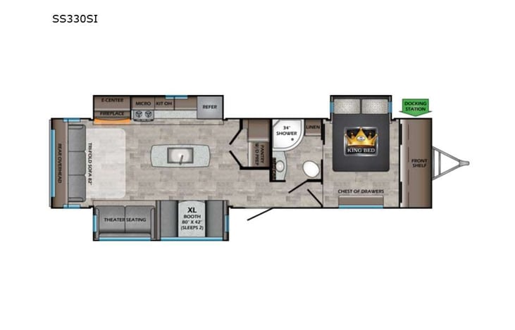 Representative floor plan provided by a trusted RVshare partner.
