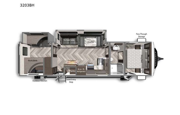 Representative floor plan provided by a trusted RVshare partner.
