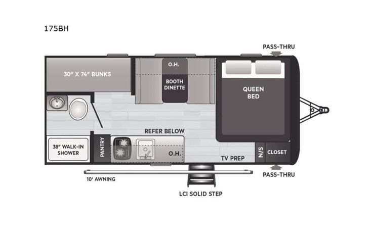 Representative floor plan provided by a trusted RVshare partner.
