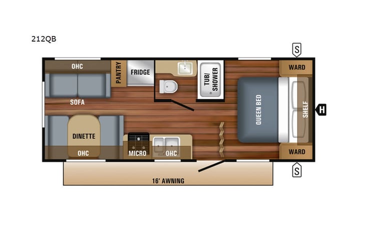 Representative floor plan provided by a trusted RVshare partner.