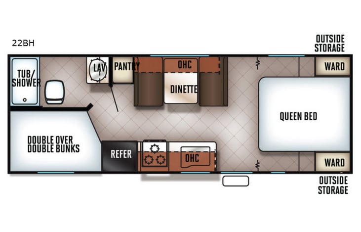 Representative floor plan provided by a trusted RVshare partner.