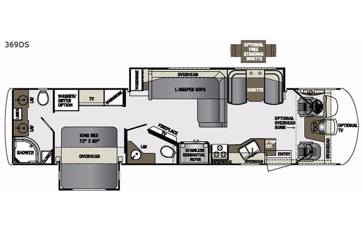 Representative floor plan provided by a trusted RVshare partner.