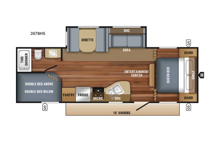 Representative floor plan provided by a trusted RVshare partner.