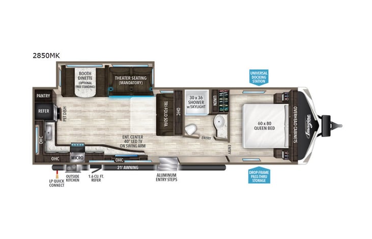 Representative floor plan provided by a trusted RVshare partner.