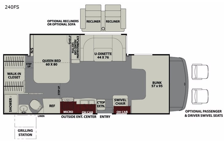 Representative floor plan provided by a trusted RVshare partner.