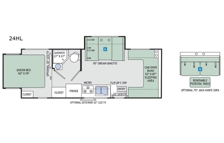 Representative floor plan provided by a trusted RVshare partner.