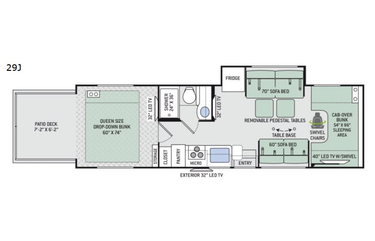 Representative floor plan provided by a trusted RVshare partner.