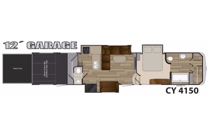Representative floor plan provided by a trusted RVshare partner.