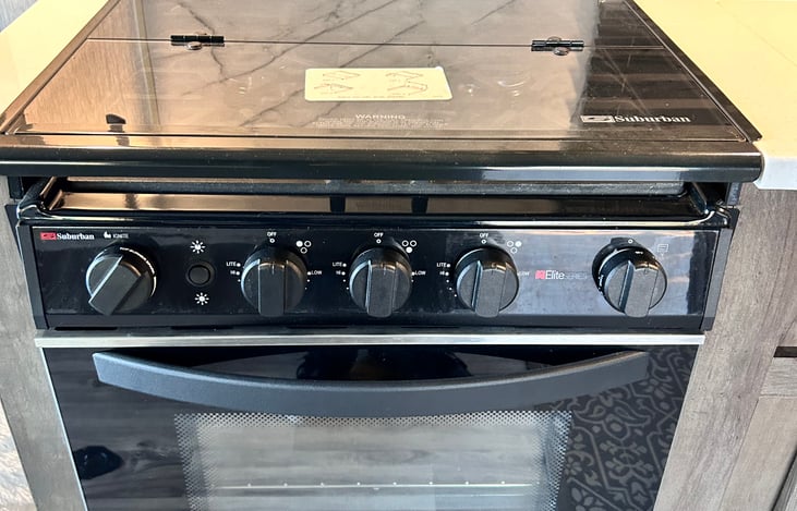 Stove top cover serves as more counter space when not cooking