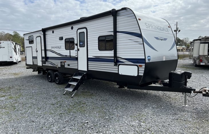 Exterior. Second door makes for easy access to the bathroom.