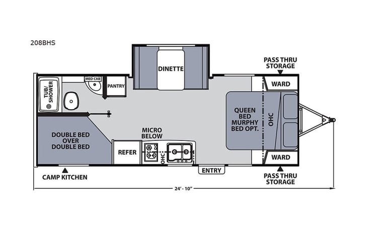 Representative floor plan provided by a trusted RVshare partner.