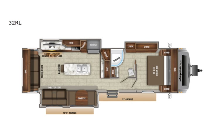Representative floor plan provided by a trusted RVshare partner.