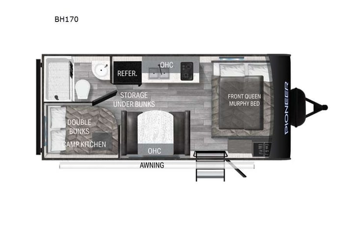 Representative floor plan provided by a trusted RVshare partner.