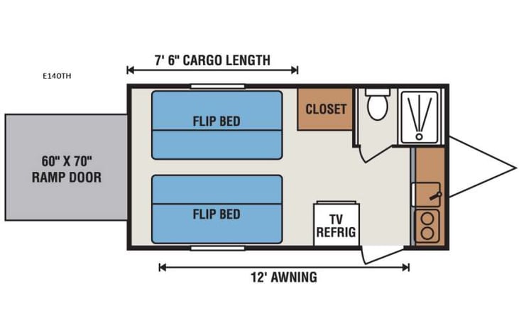 Representative floor plan provided by a trusted RVshare partner.