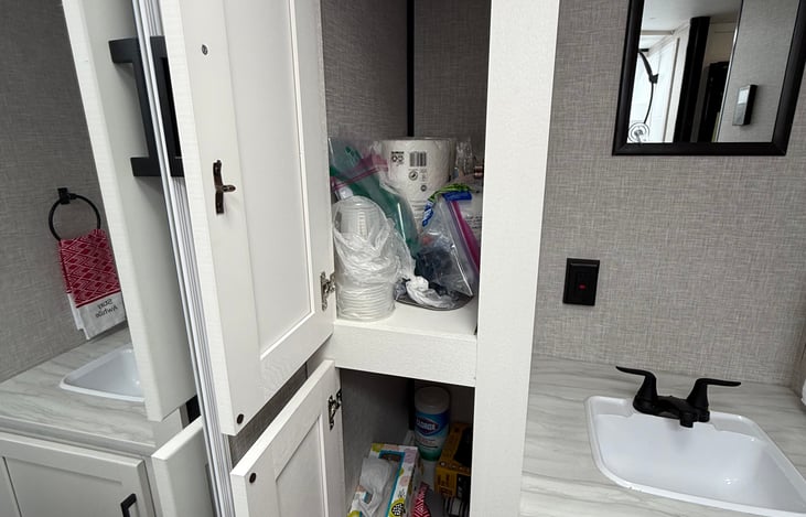 Bathroom sink and cabinet