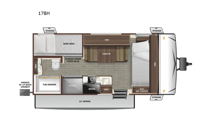Representative floor plan provided by a trusted RVshare partner.