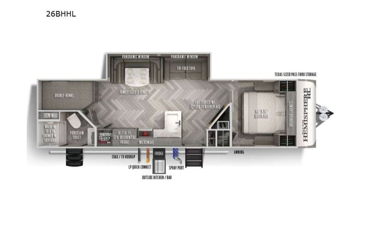 Representative floor plan provided by a trusted RVshare partner.