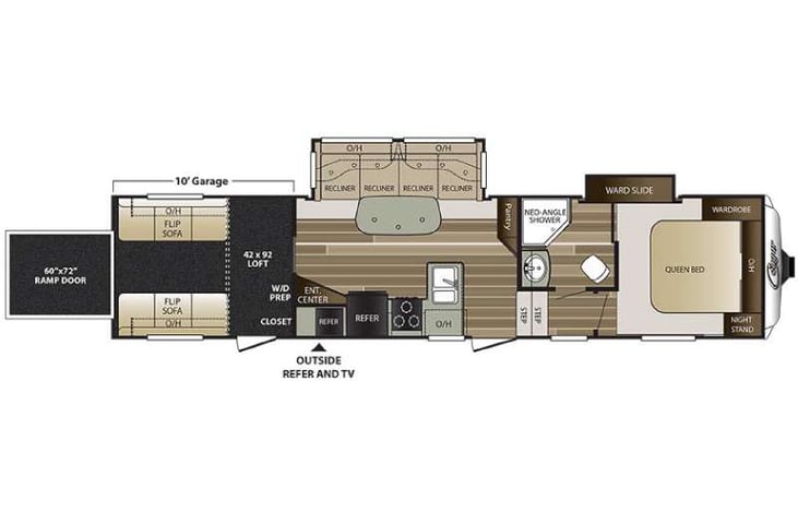 Representative floor plan provided by a trusted RVshare partner.